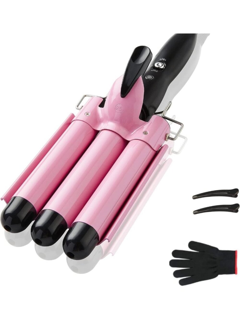 3 Barrel Curling Iron - 1-Inch Hair Crimper for Beach Waves & Curls, Women’s